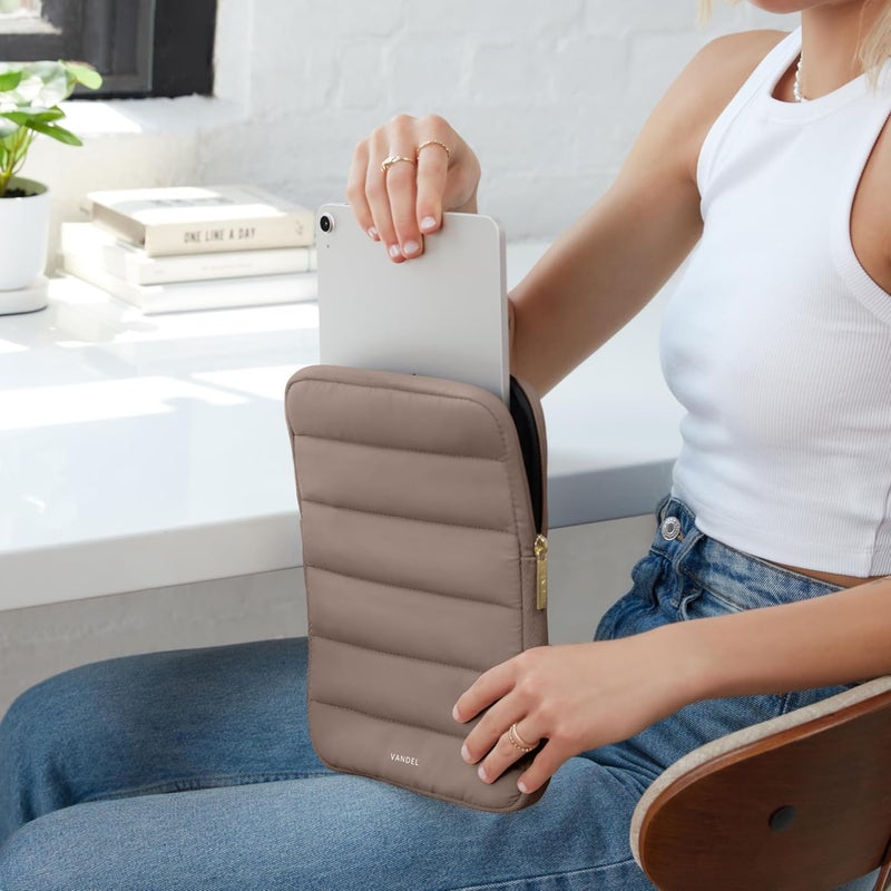 VANDEL - The Original Puffy iPad Sleeve 9-11 Inch Tablet Sleeve, Brown i Pad Case for Women and Men, Cute iPad Air Pouch, 9 10 Inch, 11 Inch Bag - Image 3